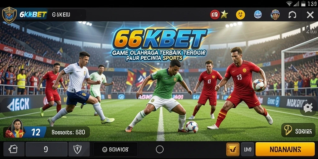 Screenshot utama 66KBET menampilkan aksi mendebarkan di lapangan.
