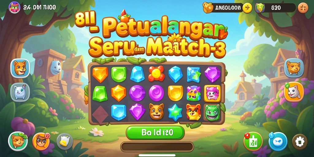 Tampilan screenshot game 8II yang menampilkan gameplay seru Match-3.