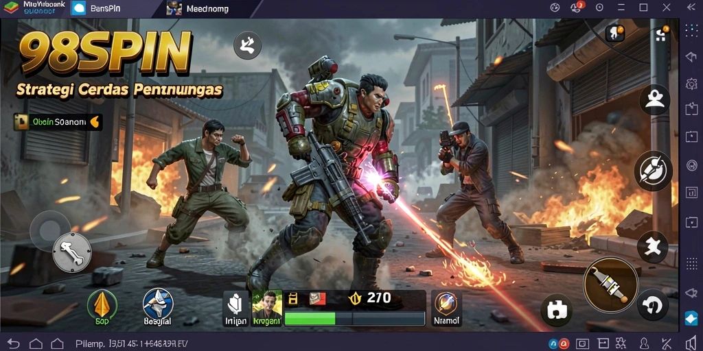 Tangkapan layar gameplay 98SPIN menampilkan strategi mendalam dan pertempuran intens.