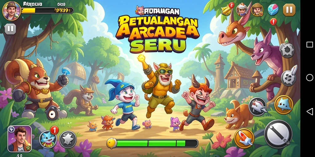 Tampilan gameplay seru dari game Arcade 9939 yang penuh warna.