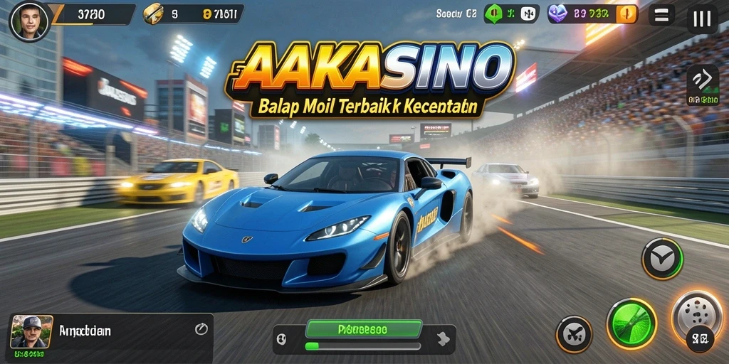 Gameplay balap mobil penuh aksi dan kecepatan.