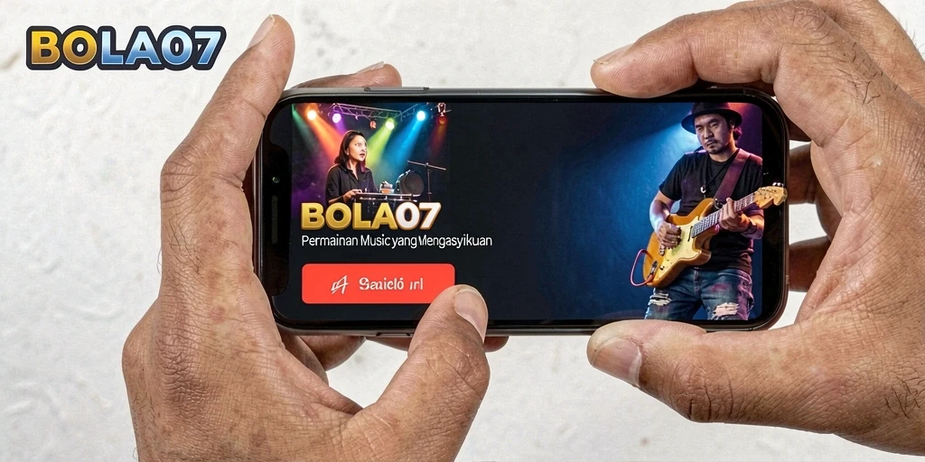 Screenshot BOLA07 menampilkan gameplay musik yang dinamis.