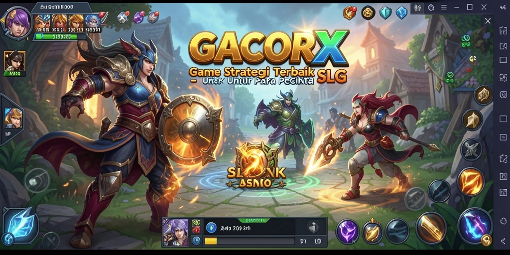 Screenshot dari gameplay SLG GACORX yang menampilkan strategi pertempuran.