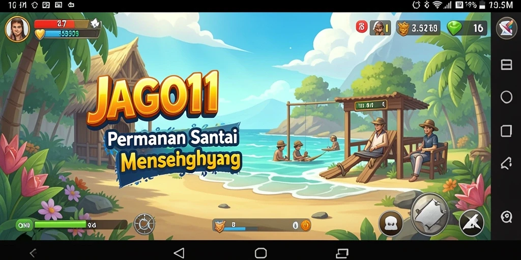 Tampilan gameplay JAGO11 dengan grafis yang cerah dan menarik.
