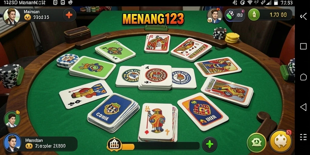Gameplay seru Gaple di MENANG123 dengan antarmuka menarik.