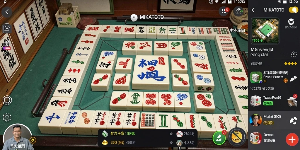 Screenshot gameplay MIKATOTO dengan ubin Mahjong yang menawan.