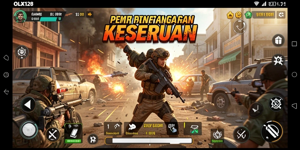 Tampilan gameplay OLX128 yang mendebarkan dan penuh aksi.
