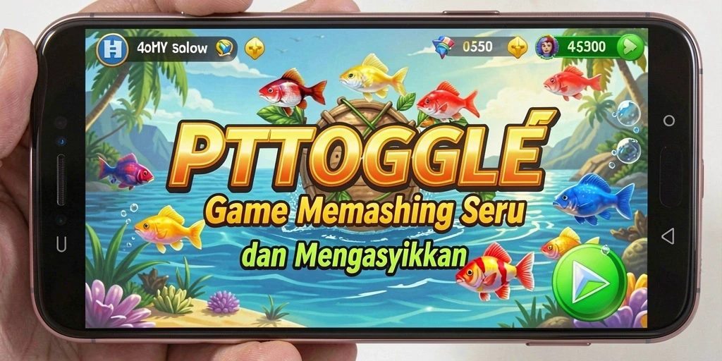 Tampilan gameplay PTTOGEL dengan aksi memancing yang seru.