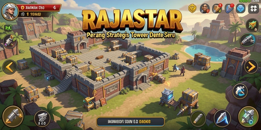 Screenshot RAJASTAR menampilkan aksi menegangkan dalam Tower Defense.