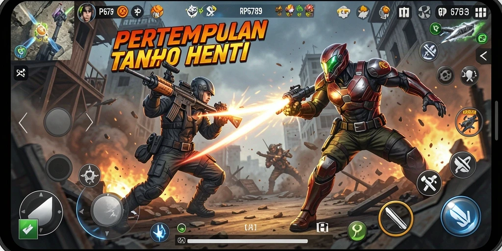 Screenshot utama RP6789 menampilkan aksi pertempuran yang mendebarkan.