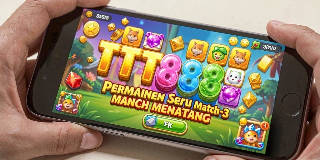 Screenshot TTT888 menampilkan pengalaman seru gameplay Match-3.