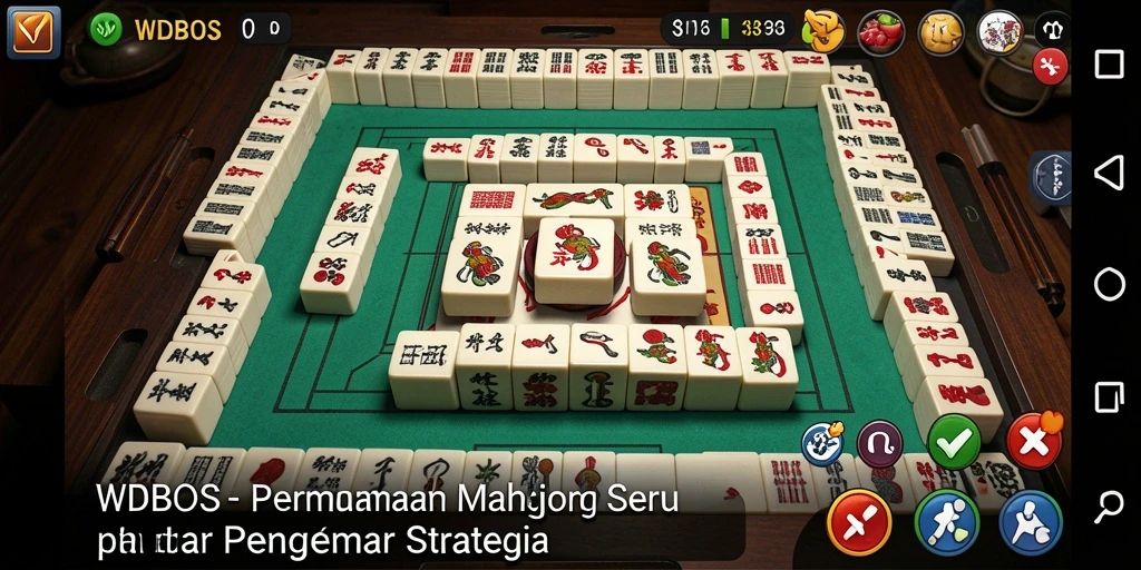 Screenshot WDBOS menampilkan gameplay Mahjong yang menarik dan interaktif.
